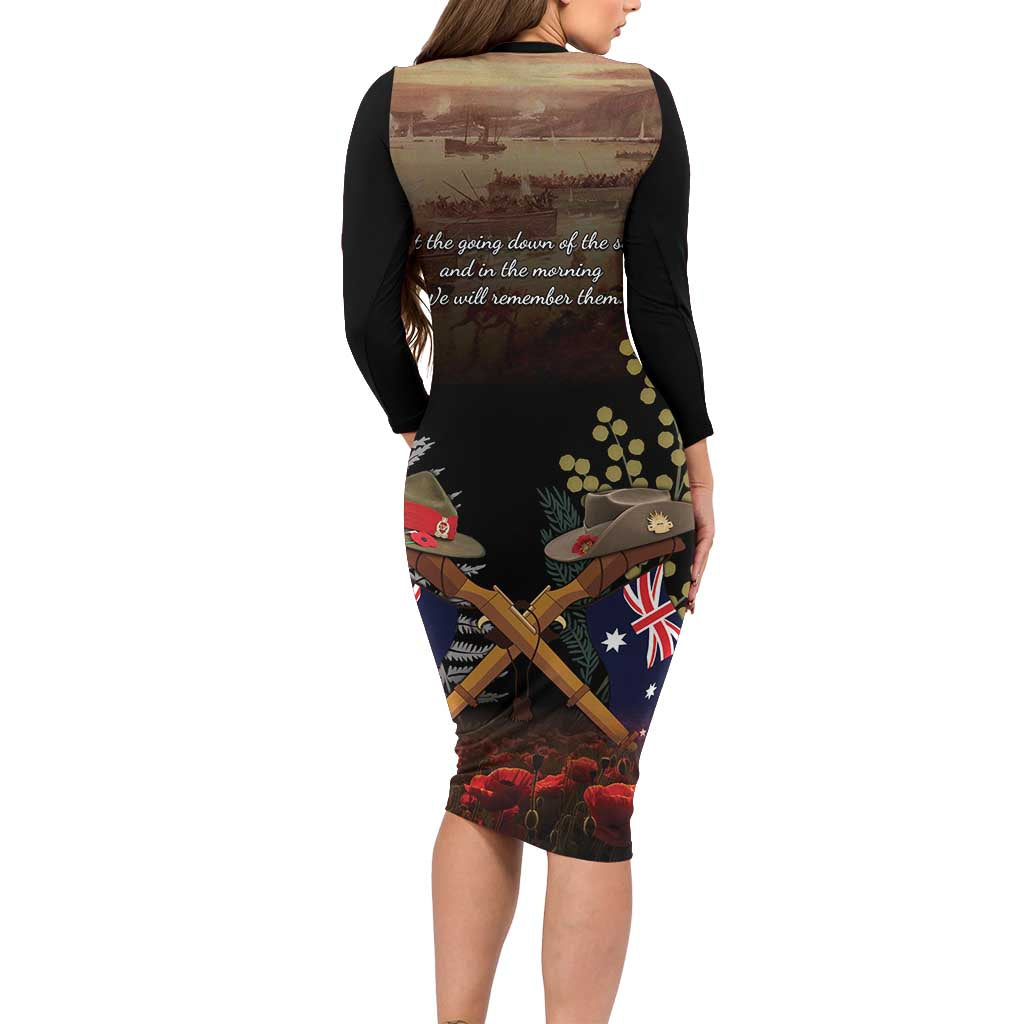 Australia - New Zealand ANZAC Family Matching Long Sleeve Bodycon Dress and Hawaiian Shirt Gallipoli ANZAC Cove Landing LT7 - Polynesian Pride