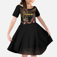 Australia - New Zealand ANZAC Family Matching Mermaid Dress and Hawaiian Shirt Gallipoli ANZAC Cove Landing LT7 Daughter's Dress Black - Polynesian Pride