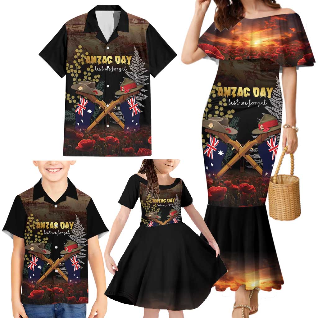Australia - New Zealand ANZAC Family Matching Mermaid Dress and Hawaiian Shirt Gallipoli ANZAC Cove Landing LT7 - Polynesian Pride