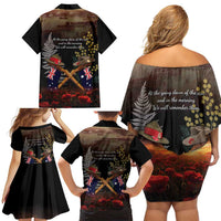 Australia - New Zealand ANZAC Family Matching Off Shoulder Short Dress and Hawaiian Shirt Gallipoli ANZAC Cove Landing LT7 - Polynesian Pride
