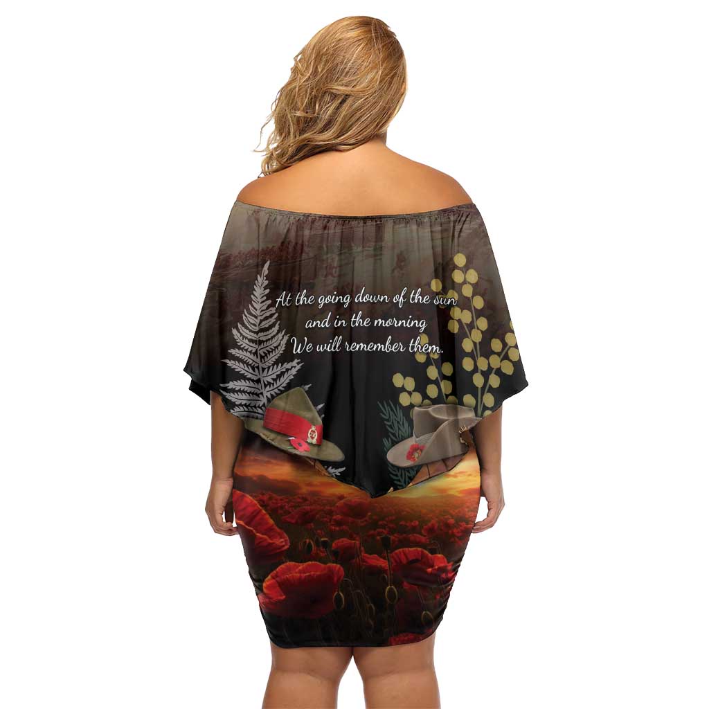 Australia - New Zealand ANZAC Family Matching Off Shoulder Short Dress and Hawaiian Shirt Gallipoli ANZAC Cove Landing LT7 - Polynesian Pride