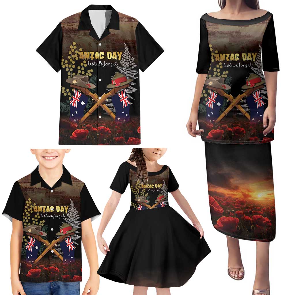 Australia - New Zealand ANZAC Family Matching Puletasi and Hawaiian Shirt Gallipoli ANZAC Cove Landing LT7 - Polynesian Pride