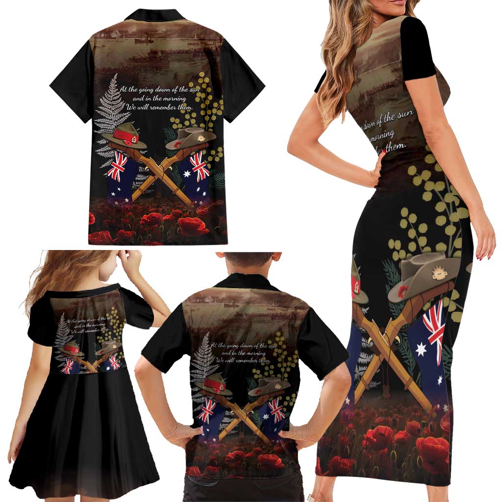 Australia - New Zealand ANZAC Family Matching Short Sleeve Bodycon Dress and Hawaiian Shirt Gallipoli ANZAC Cove Landing LT7 - Polynesian Pride