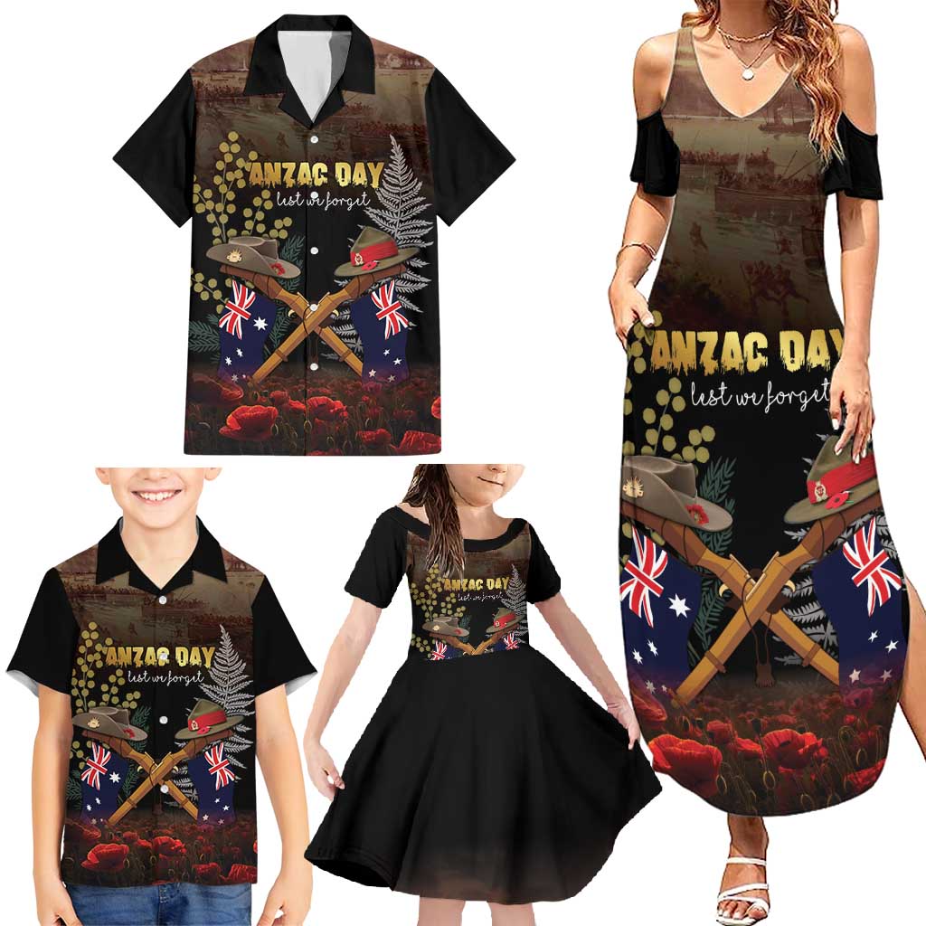 Australia - New Zealand ANZAC Family Matching Summer Maxi Dress and Hawaiian Shirt Gallipoli ANZAC Cove Landing LT7 - Polynesian Pride