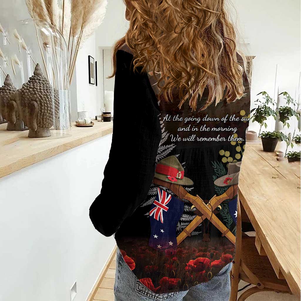 Australia - New Zealand ANZAC Women Casual Shirt Gallipoli ANZAC Cove Landing LT7 - Polynesian Pride
