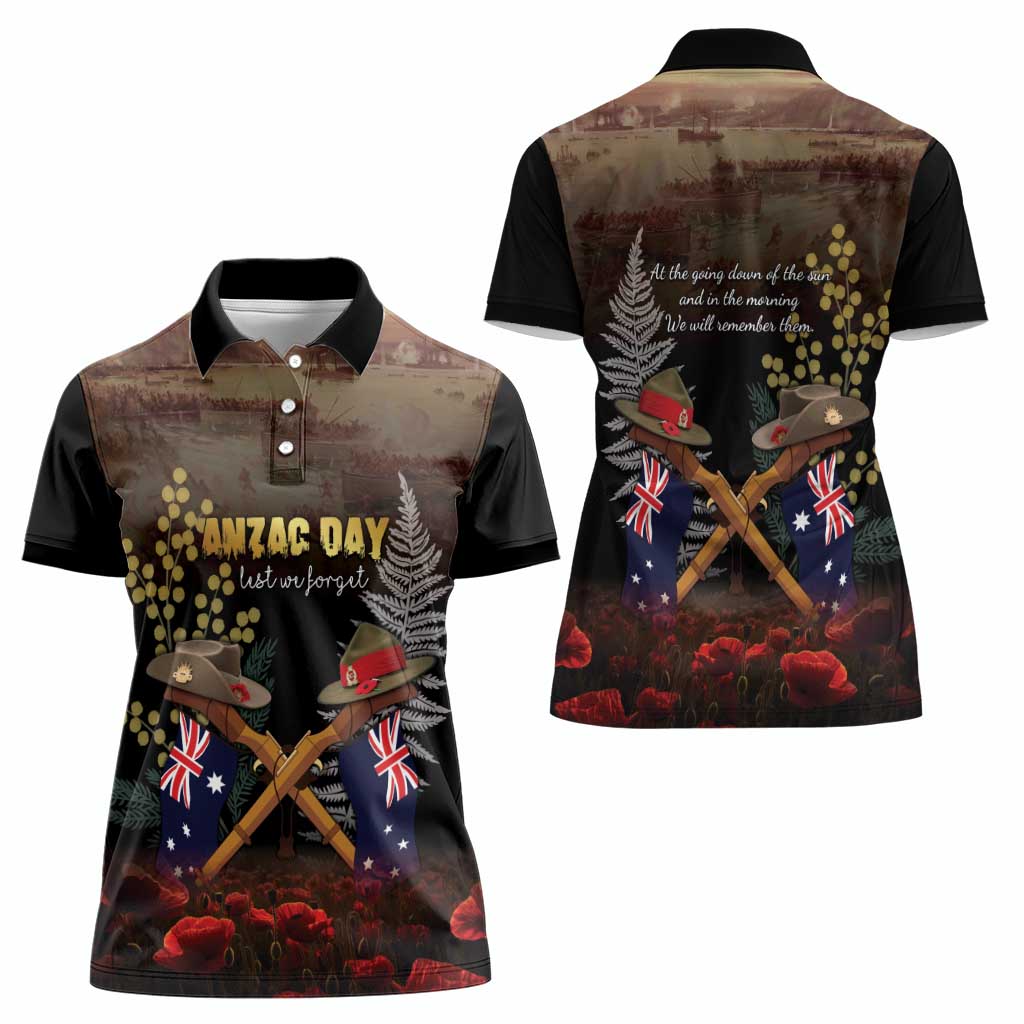 Australia - New Zealand ANZAC Women Polo Shirt Gallipoli ANZAC Cove Landing LT7 - Polynesian Pride