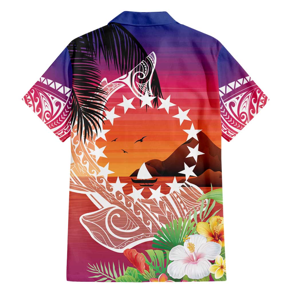 Kia Orana Cook Islands Family Matching Long Sleeve Bodycon Dress and Hawaiian Shirt Sunset Dream LT7 - Polynesian Pride