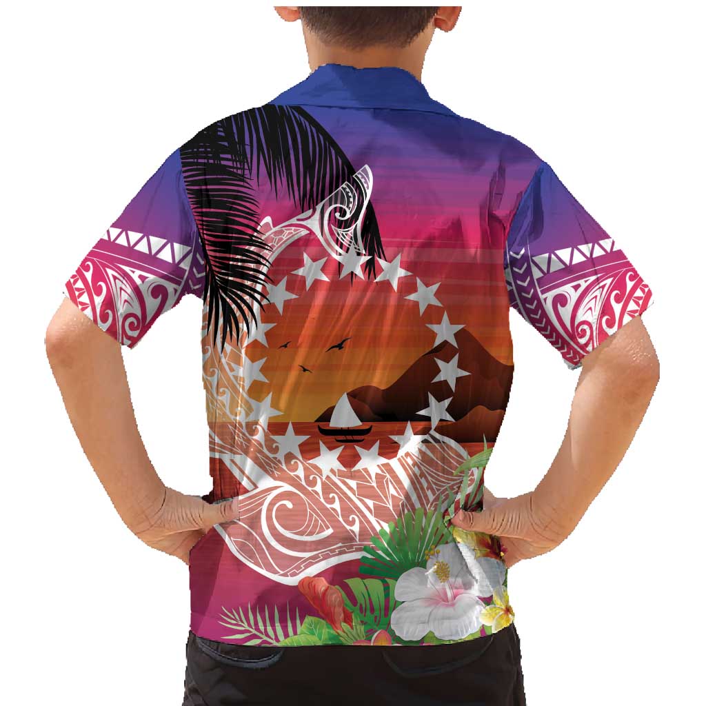 Kia Orana Cook Islands Family Matching Mermaid Dress and Hawaiian Shirt Sunset Dream LT7 - Polynesian Pride