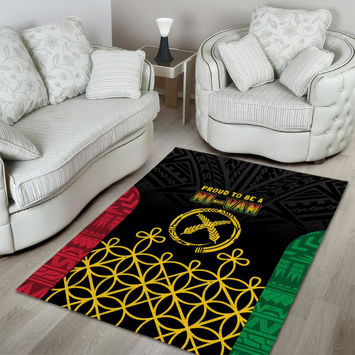 Vanuatu Indipendens Dei Area Rug Tribal Sand Drawing