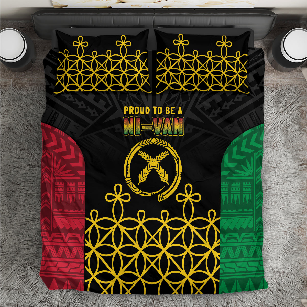 Vanuatu Indipendens Dei Bedding Set Tribal Sand Drawing