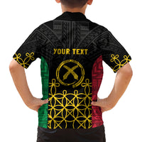 Vanuatu Indipendens Dei Family Matching Long Sleeve Bodycon Dress and Hawaiian Shirt Tribal Sand Drawing LT7 - Polynesian Pride