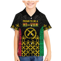 Vanuatu Indipendens Dei Family Matching Mermaid Dress and Hawaiian Shirt Tribal Sand Drawing LT7 Son's Shirt Colorful - Polynesian Pride
