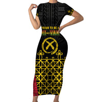 Vanuatu Indipendens Dei Family Matching Short Sleeve Bodycon Dress and Hawaiian Shirt Tribal Sand Drawing LT7 Mom's Dress Colorful - Polynesian Pride