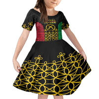 Vanuatu Indipendens Dei Family Matching Tank Maxi Dress and Hawaiian Shirt Tribal Sand Drawing LT7 Daughter's Dress Colorful - Polynesian Pride