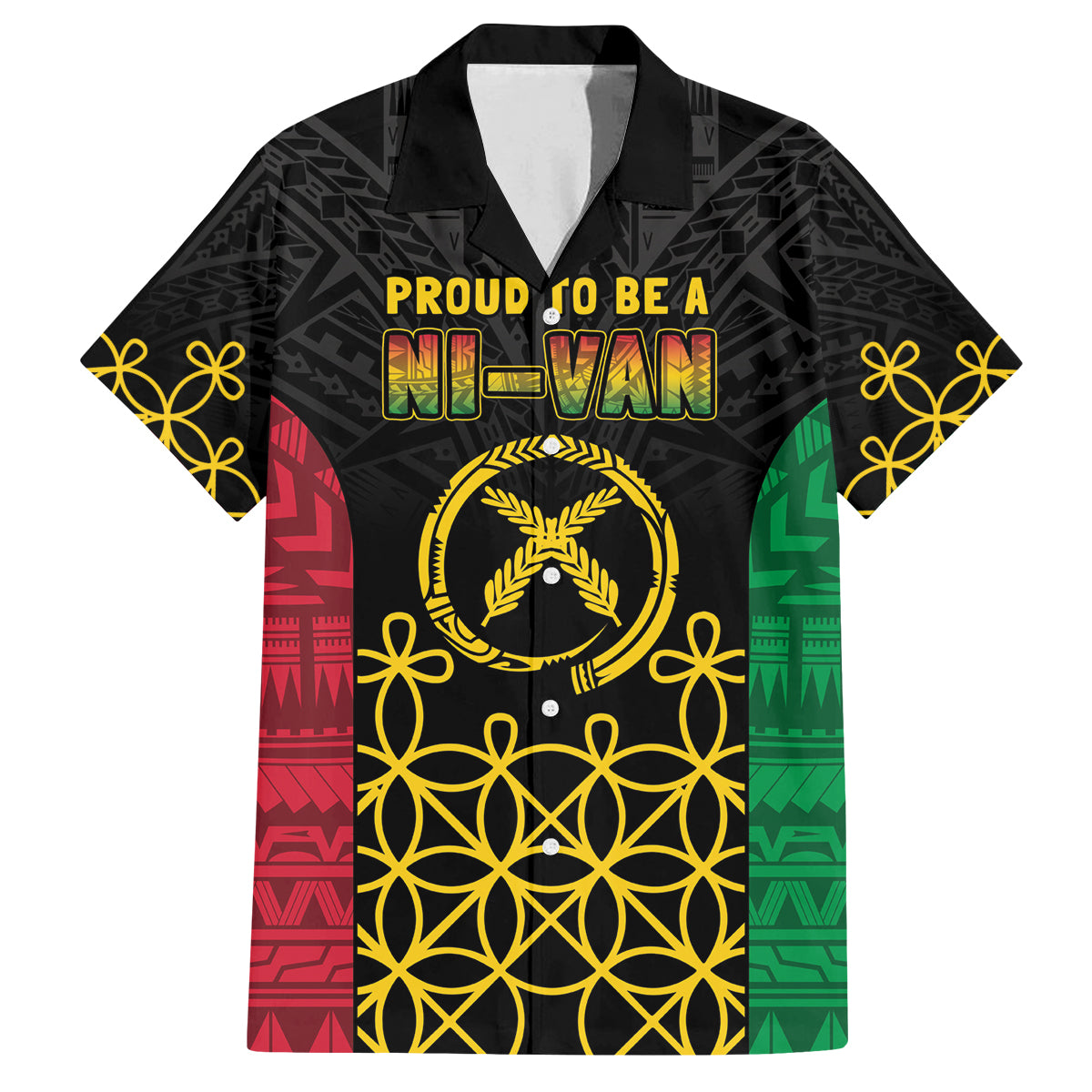 Vanuatu Indipendens Dei Family Matching Tank Maxi Dress and Hawaiian Shirt Tribal Sand Drawing LT7 Dad's Shirt - Short Sleeve Colorful - Polynesian Pride