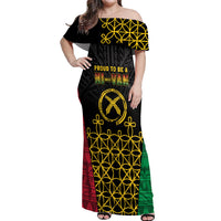 Vanuatu Indipendens Dei Off Shoulder Maxi Dress Tribal Sand Drawing