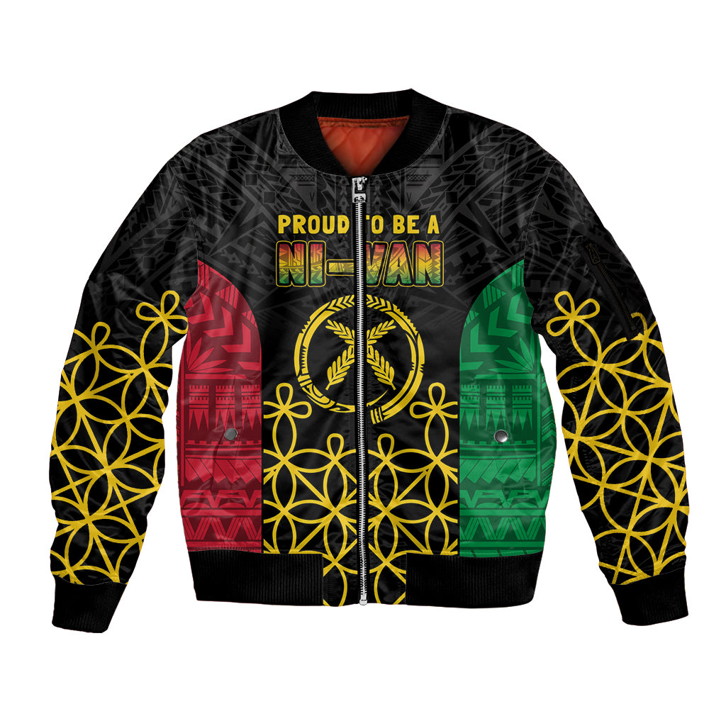 Vanuatu Indipendens Dei Sleeve Zip Bomber Jacket Tribal Sand Drawing