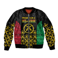 Vanuatu Indipendens Dei Sleeve Zip Bomber Jacket Tribal Sand Drawing