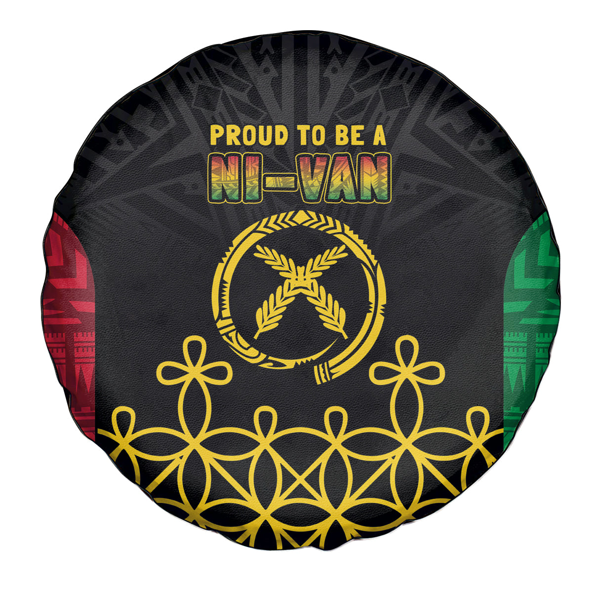 Vanuatu Indipendens Dei Spare Tire Cover Tribal Sand Drawing