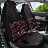 Maori Taniko Patterns Car Seat Cover Brown Niho Taniwha Mix Paatiki Motifs LT7 - Polynesian Pride