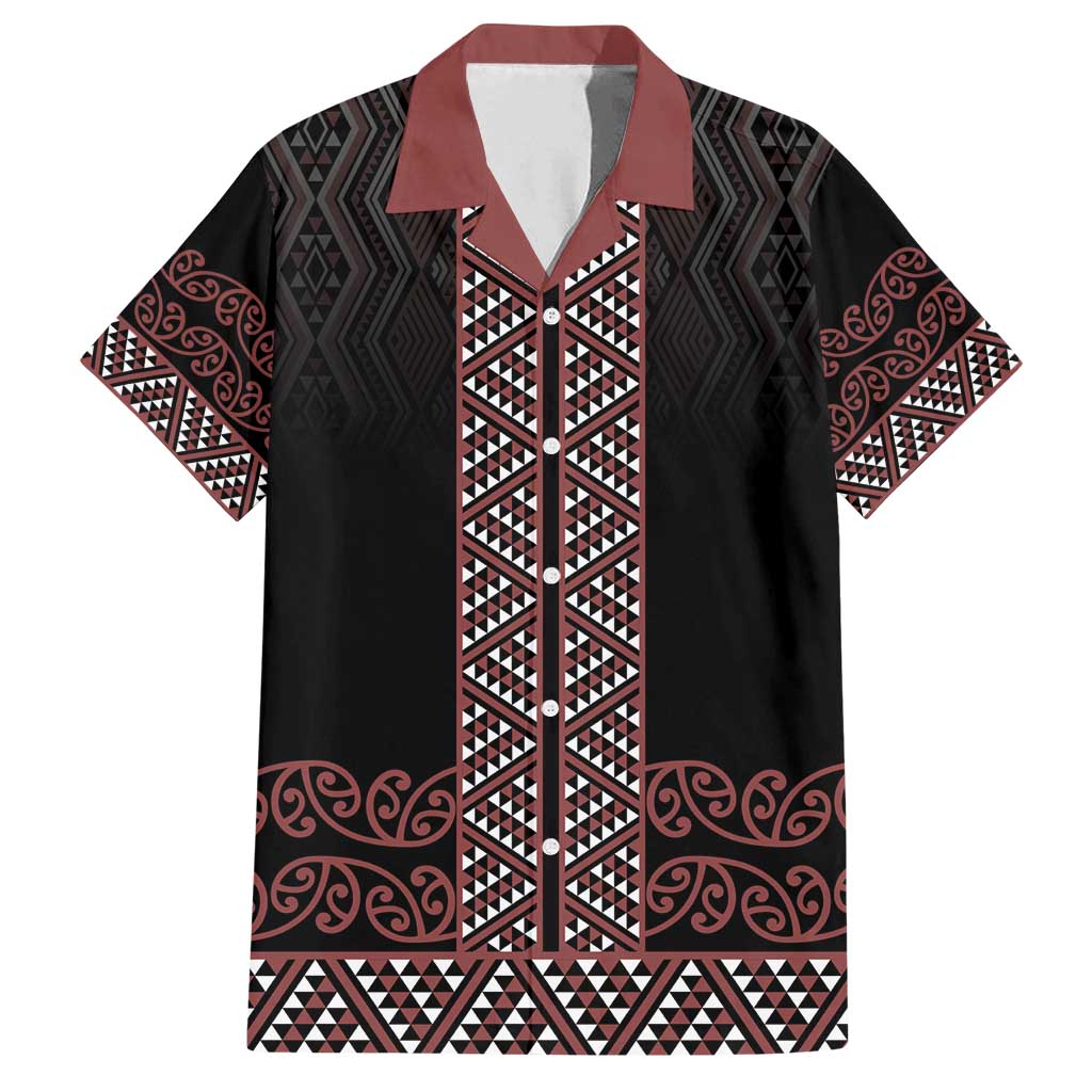 Maori Taniko Patterns Family Matching Long Sleeve Bodycon Dress and Hawaiian Shirt Brown Niho Taniwha Mix Paatiki Motifs LT7 Dad's Shirt - Short Sleeve Brown - Polynesian Pride