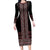 Maori Taniko Patterns Family Matching Long Sleeve Bodycon Dress and Hawaiian Shirt Brown Niho Taniwha Mix Paatiki Motifs