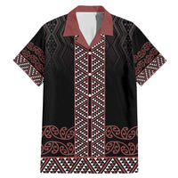 Maori Taniko Patterns Family Matching Mermaid Dress and Hawaiian Shirt Brown Niho Taniwha Mix Paatiki Motifs LT7 Dad's Shirt - Short Sleeve Brown - Polynesian Pride