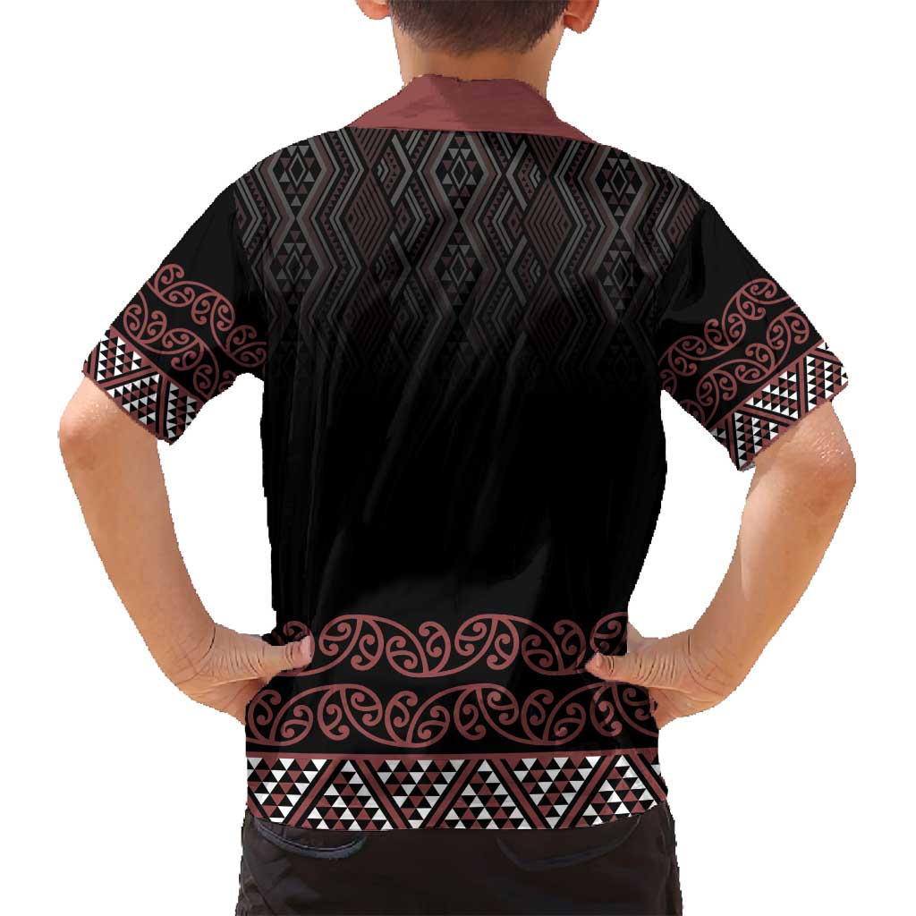 Maori Taniko Patterns Family Matching Summer Maxi Dress and Hawaiian Shirt Brown Niho Taniwha Mix Paatiki Motifs LT7 - Polynesian Pride