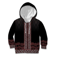 Maori Taniko Patterns Kid Hoodie Brown Niho Taniwha Mix Paatiki Motifs LT7 Hoodie Brown - Polynesian Pride