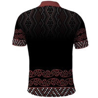 Maori Taniko Patterns Polo Shirt Brown Niho Taniwha Mix Paatiki Motifs