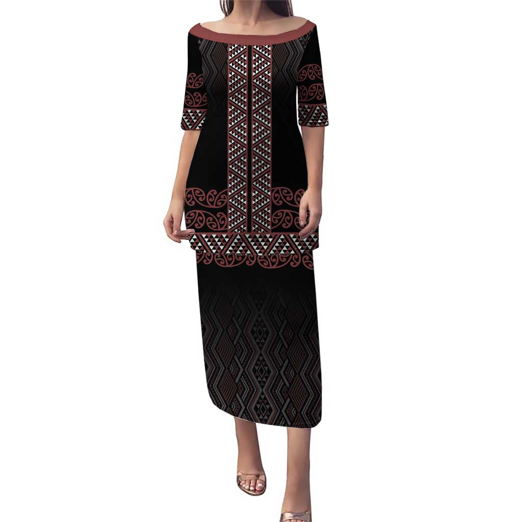 Maori Taniko Patterns Puletasi Brown Niho Taniwha Mix Paatiki Motifs