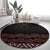 Maori Taniko Patterns Round Carpet Brown Niho Taniwha Mix Paatiki Motifs