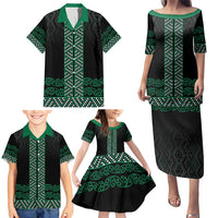 Maori Taniko Patterns Family Matching Puletasi and Hawaiian Shirt Pounamu Niho Taniwha Mix Paatiki Motifs LT7 - Polynesian Pride