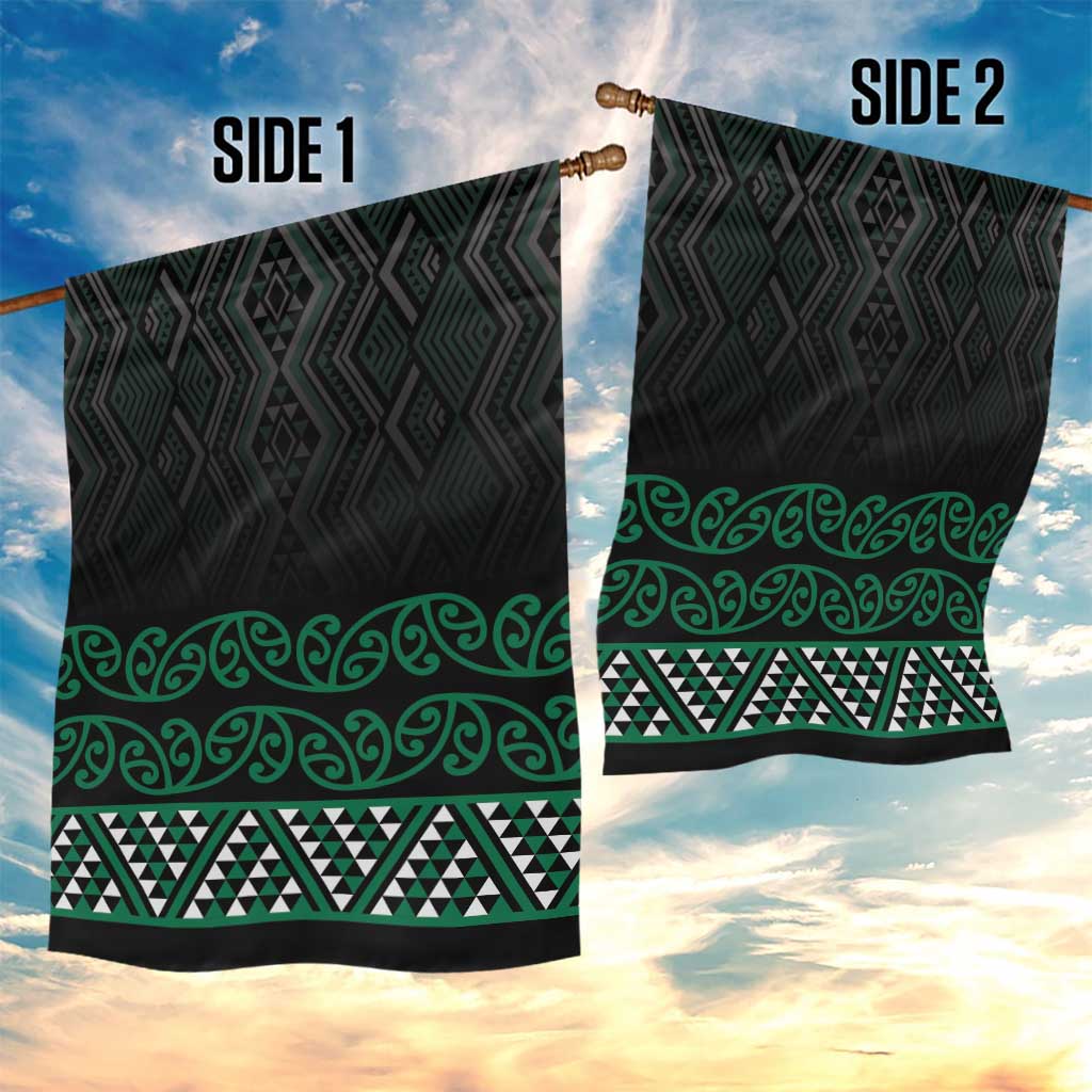 Maori Taniko Patterns Garden Flag Pounamu Niho Taniwha Mix Paatiki Motifs