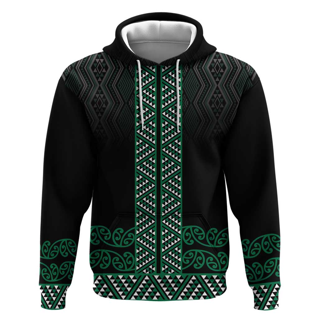 Maori Taniko Patterns Hoodie Pounamu Niho Taniwha Mix Paatiki Motifs