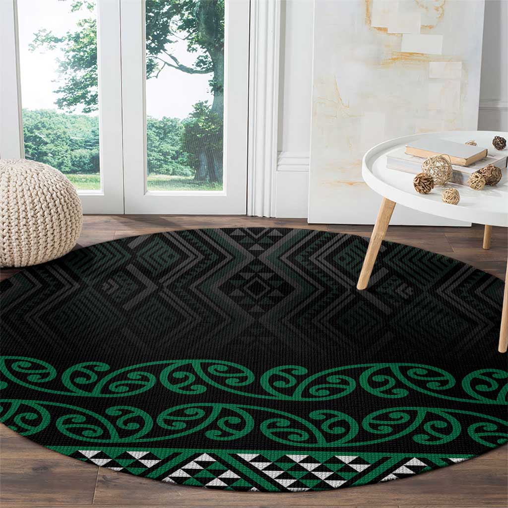 Maori Taniko Patterns Round Carpet Pounamu Niho Taniwha Mix Paatiki Motifs LT7 - Polynesian Pride