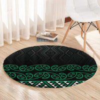 Maori Taniko Patterns Round Carpet Pounamu Niho Taniwha Mix Paatiki Motifs LT7 - Polynesian Pride