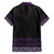 Maori Taniko Patterns Family Matching Short Sleeve Bodycon Dress and Hawaiian Shirt Purple Niho Taniwha Mix Paatiki Motifs