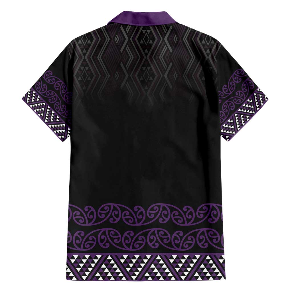 Maori Taniko Patterns Family Matching Summer Maxi Dress and Hawaiian Shirt Purple Niho Taniwha Mix Paatiki Motifs LT7 - Polynesian Pride