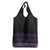 Maori Taniko Patterns Grocery Bag Purple Niho Taniwha Mix Paatiki Motifs