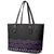 Maori Taniko Patterns Leather Tote Bag Purple Niho Taniwha Mix Paatiki Motifs