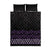 Maori Taniko Patterns Quilt Bed Set Purple Niho Taniwha Mix Paatiki Motifs