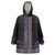 Maori Taniko Patterns Wearable Blanket Hoodie Purple Niho Taniwha Mix Paatiki Motifs