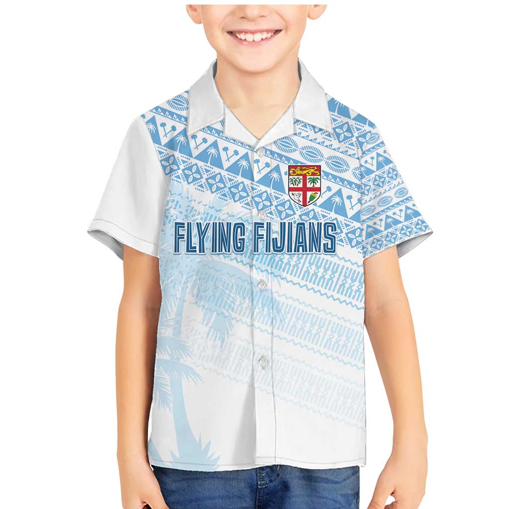 Fiji Rugby Custom Kaiviti Masi Family Matching Mermaid Dress and Hawaiian Shirt Turquoise LT7 Son's Shirt Turquoise - Polynesian Pride
