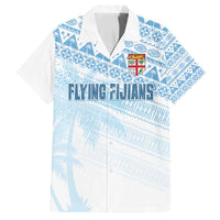 Fiji Rugby Custom Kaiviti Masi Family Matching Off Shoulder Maxi Dress and Hawaiian Shirt Turquoise LT7 Dad's Shirt - Short Sleeve Turquoise - Polynesian Pride