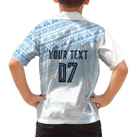 Fiji Rugby Custom Kaiviti Masi Family Matching Tank Maxi Dress and Hawaiian Shirt Turquoise LT7 - Polynesian Pride