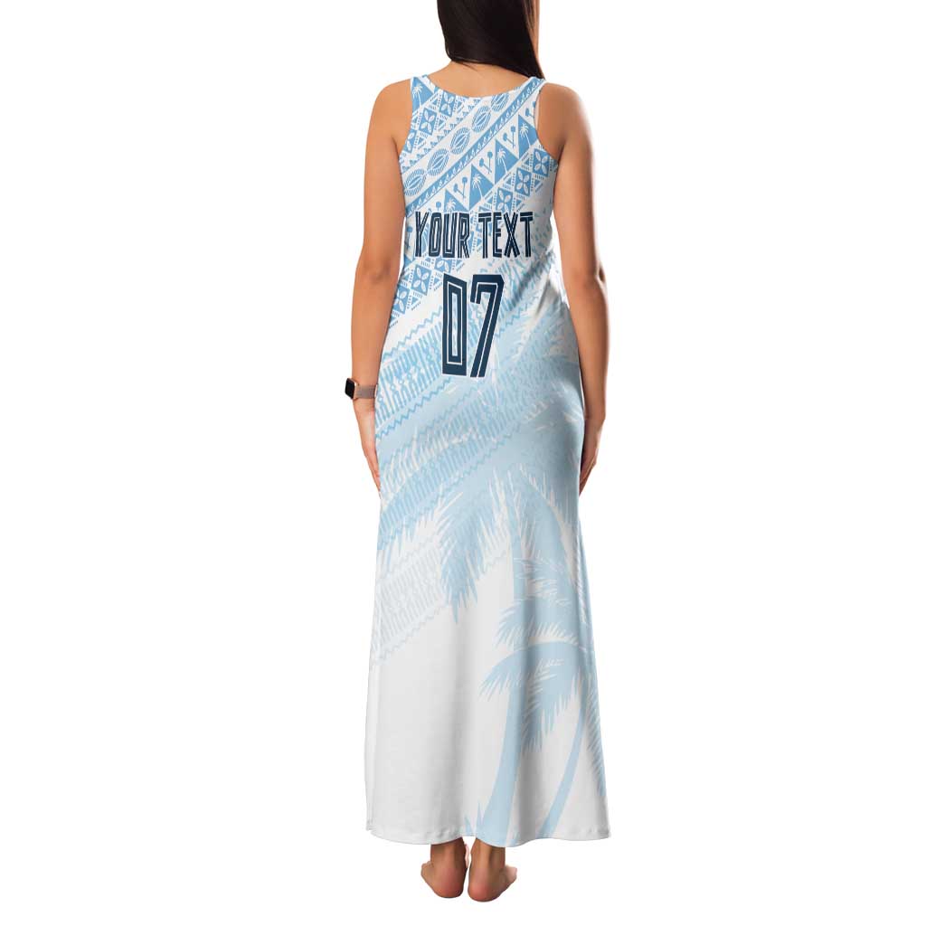 Fiji Rugby Custom Kaiviti Masi Family Matching Tank Maxi Dress and Hawaiian Shirt Turquoise LT7 - Polynesian Pride