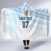 Fiji Rugby Custom Kaiviti Masi Hooded Blanket Turquoise - Polynesian Pride