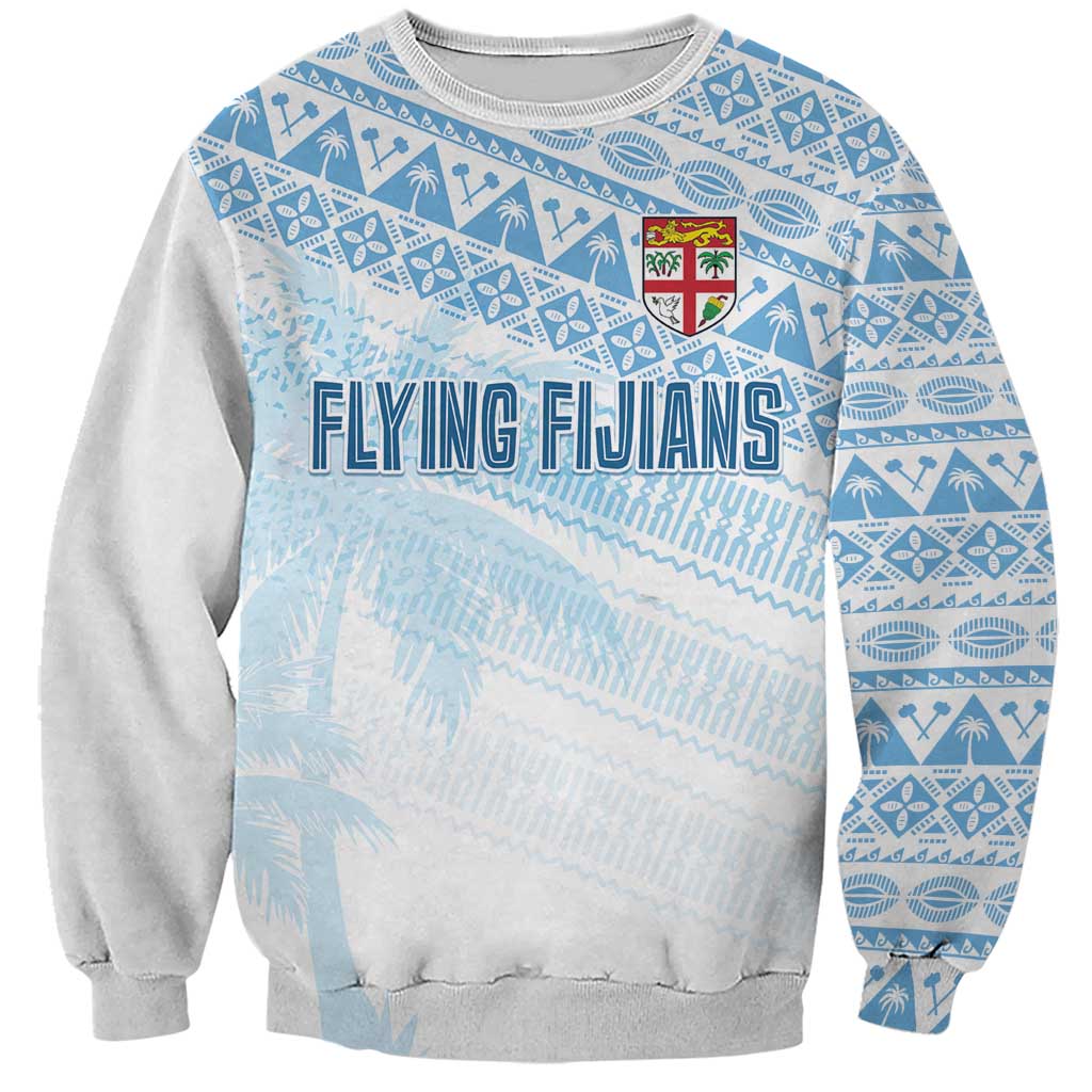 Fiji Rugby Custom Kaiviti Masi Sweatshirt Turquoise - Polynesian Pride