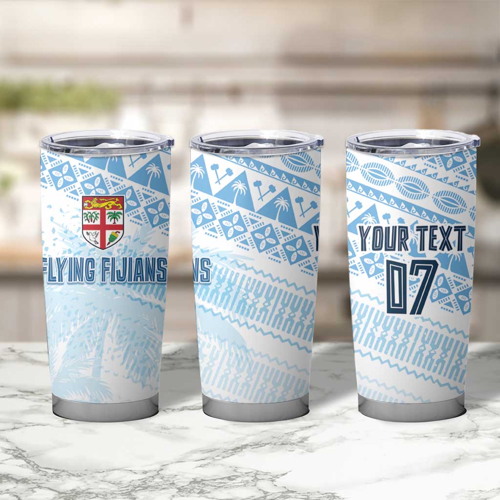Fiji Rugby Custom Kaiviti Masi Tumbler Cup Turquoise - Polynesian Pride